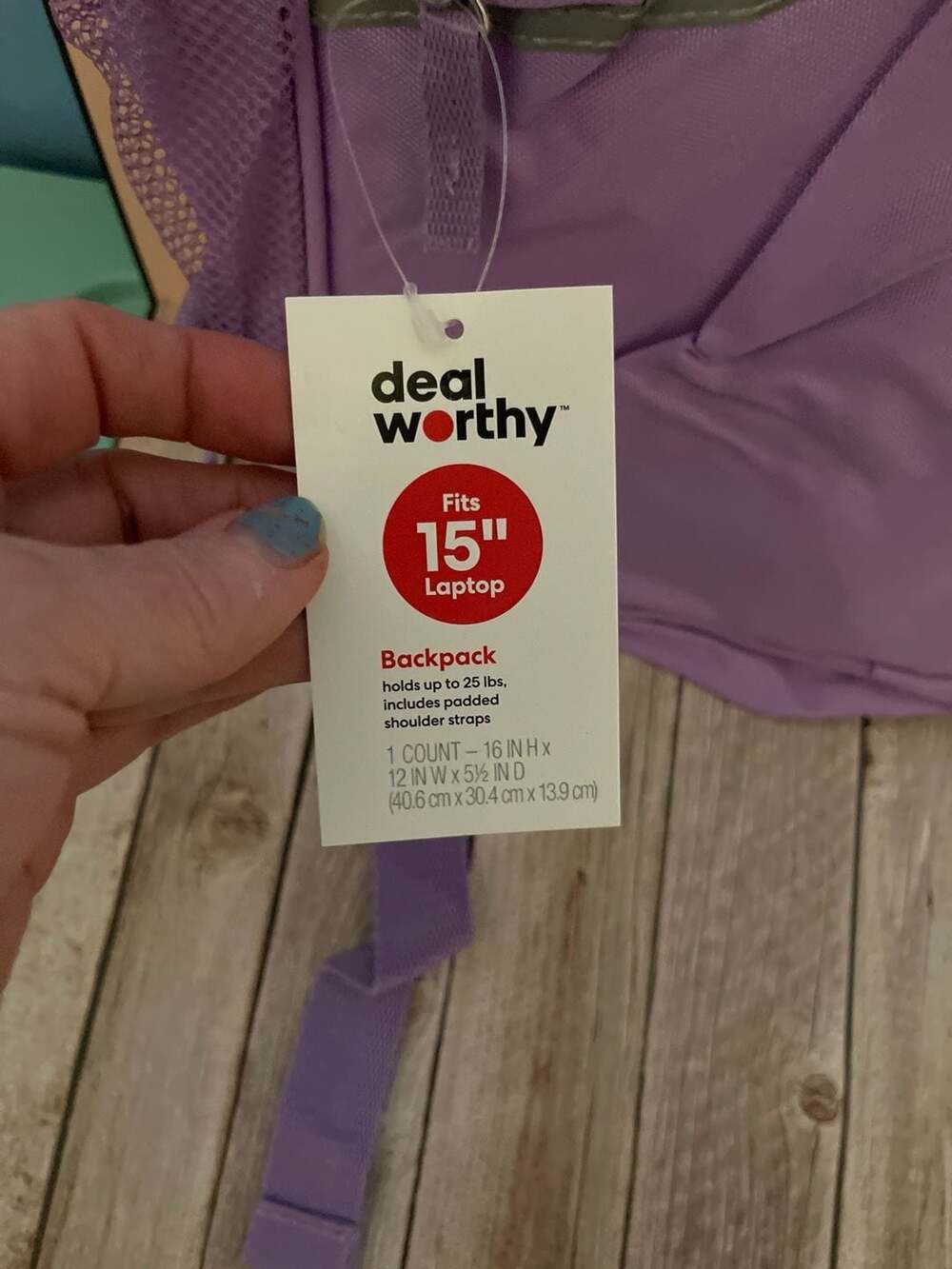 dealworthy 15" Laptop Backpack - Purple - Picture 2 of 4